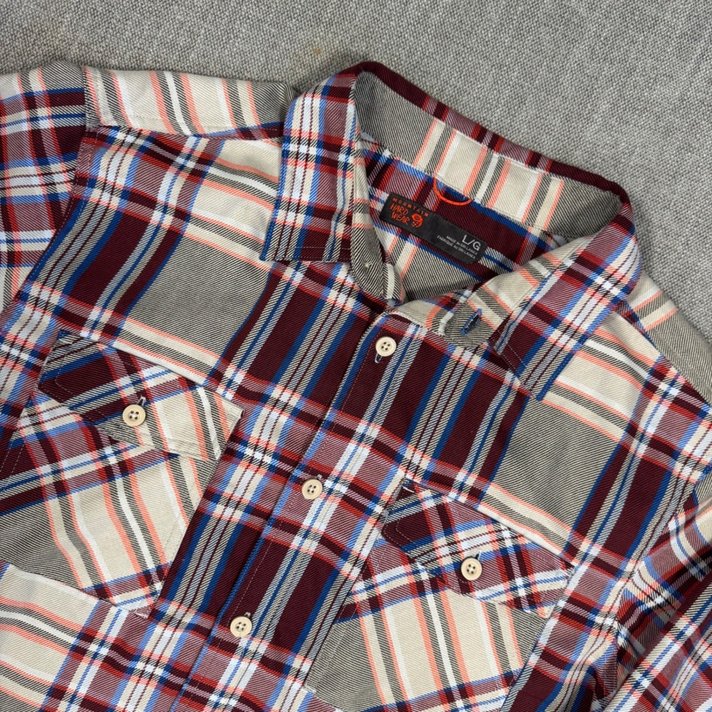 Mountain Hardwear Flannel Shirt Mens Large Plaid Button Down Outdoor
